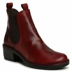 Fly London Γυναίκες Biker Μποτάκια Μποτάκια με λάστιχο Memefly P211030002 Κόκκινο Μπορντό